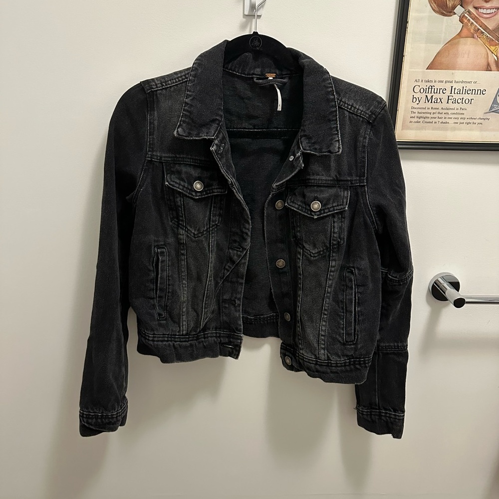 Free People Black Denim Jacket